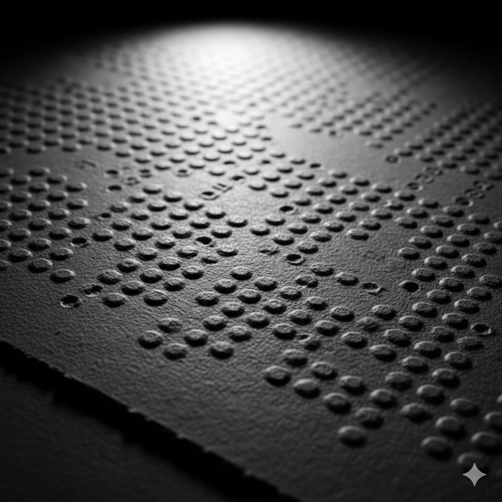 Textura de Braille impreso.